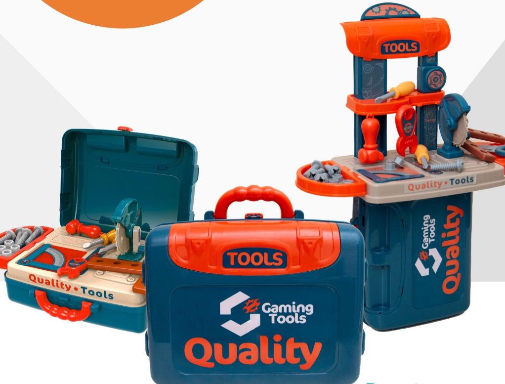 Maleta de Ferramentas Infantil 3 em 1 Multi Montagens Brinquedo Faz de Conta