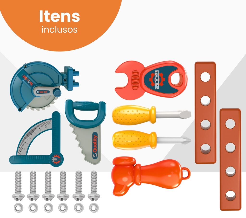 Maleta de Ferramentas Infantil 3 em 1 Multi Montagens Brinquedo Faz de Conta