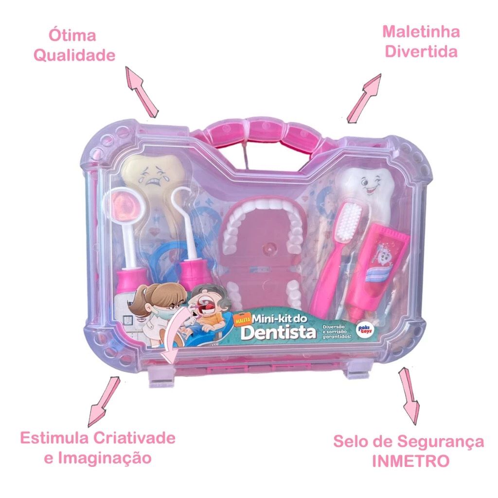 Brinquedo Infantil Maleta Grande Dentista Com Boca