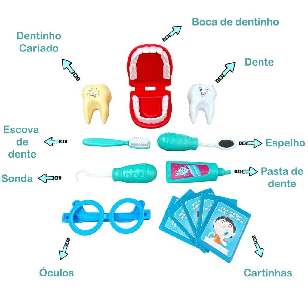 Brinquedo Infantil Maleta Grande Dentista Com Boca