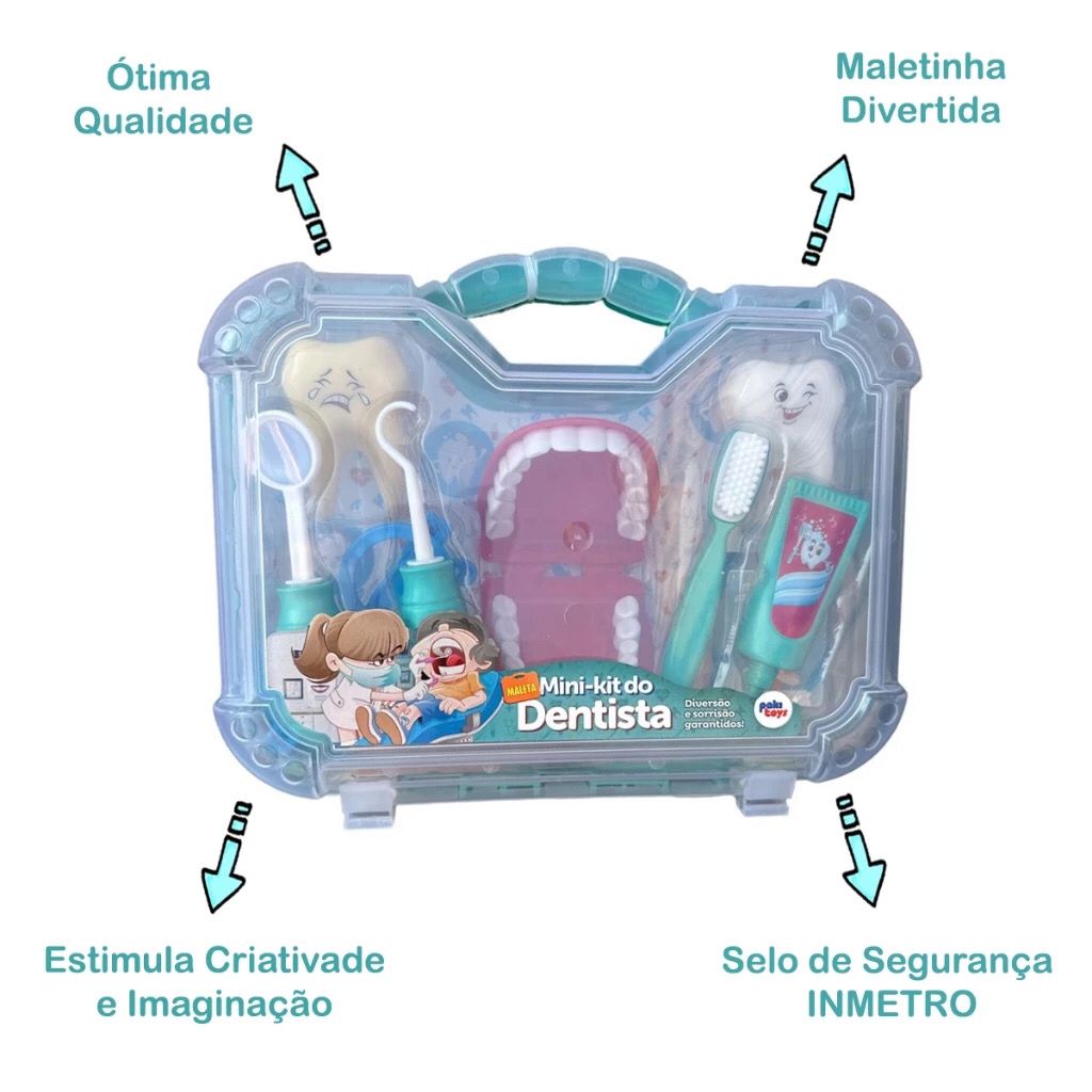 Brinquedo Infantil Maleta Grande Dentista Com Boca