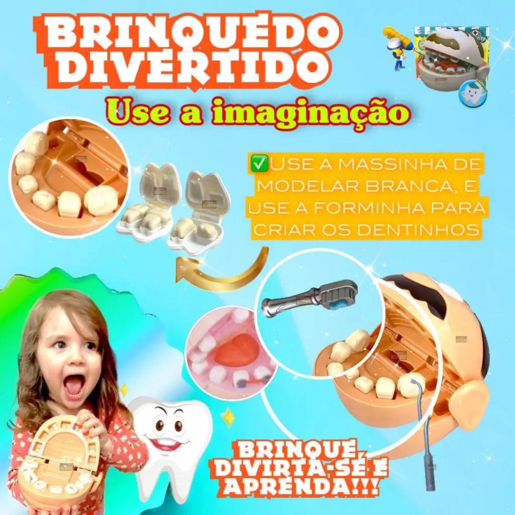 Brinquedo Infantil Maleta Grande Dentista Com Boca
