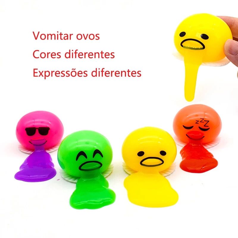 Ovo Gema Slime Godetama Ovinho Come e Vomita Meleca Engraçado Pegadinha Anti stress Fidget Cores Sortidas