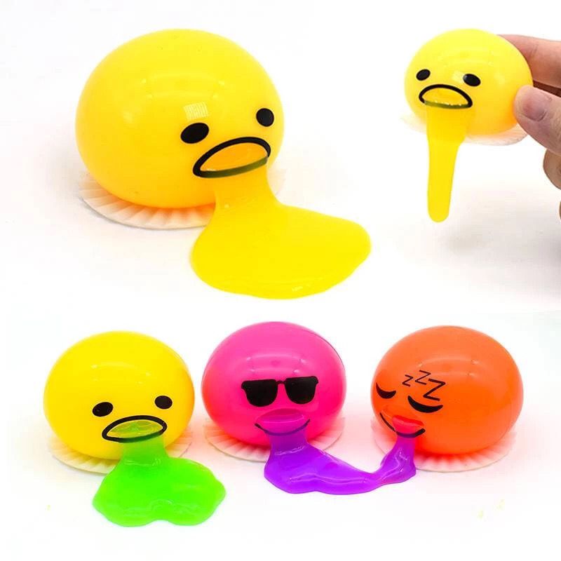 Ovo Gema Slime Godetama Ovinho Come e Vomita Meleca Engraçado Pegadinha Anti stress Fidget Cores Sortidas