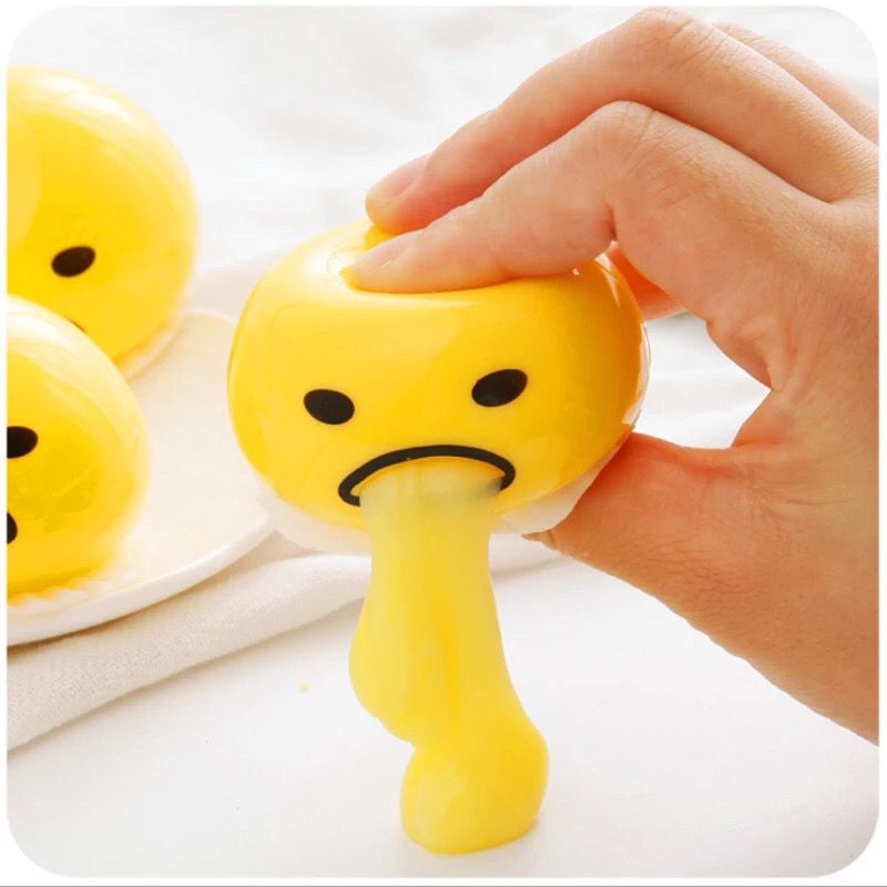 Ovo Gema Slime Godetama Ovinho Come e Vomita Meleca Engraçado Pegadinha Anti stress Fidget Cores Sortidas