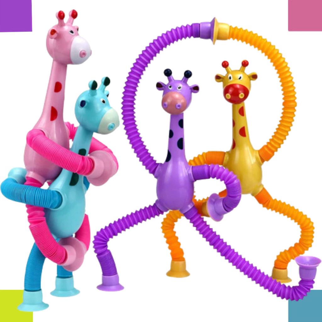 Kit com 10 Girafas Pop Tubo Led Com Ventosa