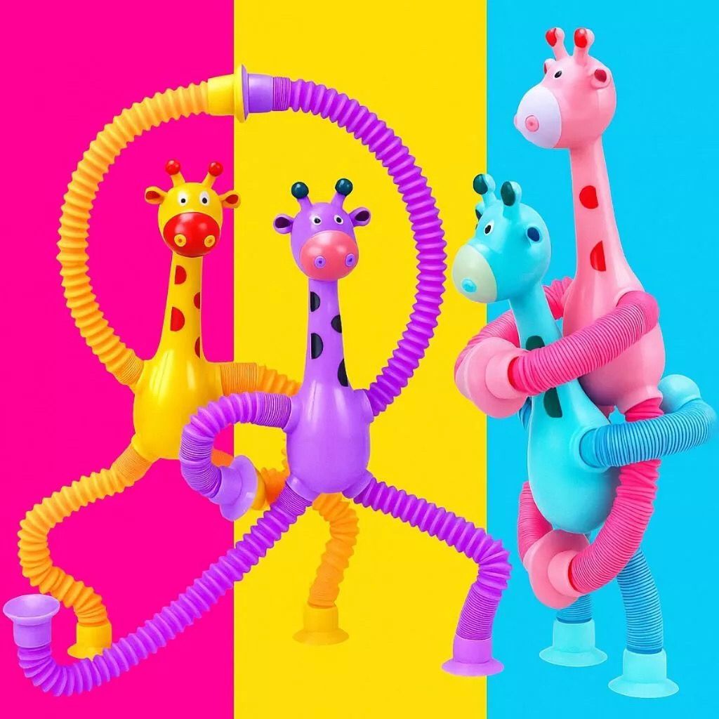 Kit com 10 Girafas Pop Tubo Led Com Ventosa