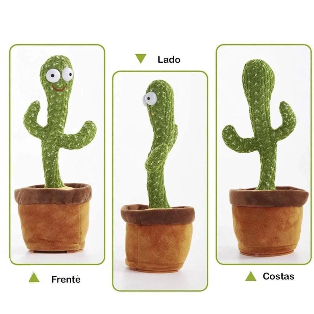 Brinquedo Educativo Infantil Cacto dançante c/ som luz Recarregável