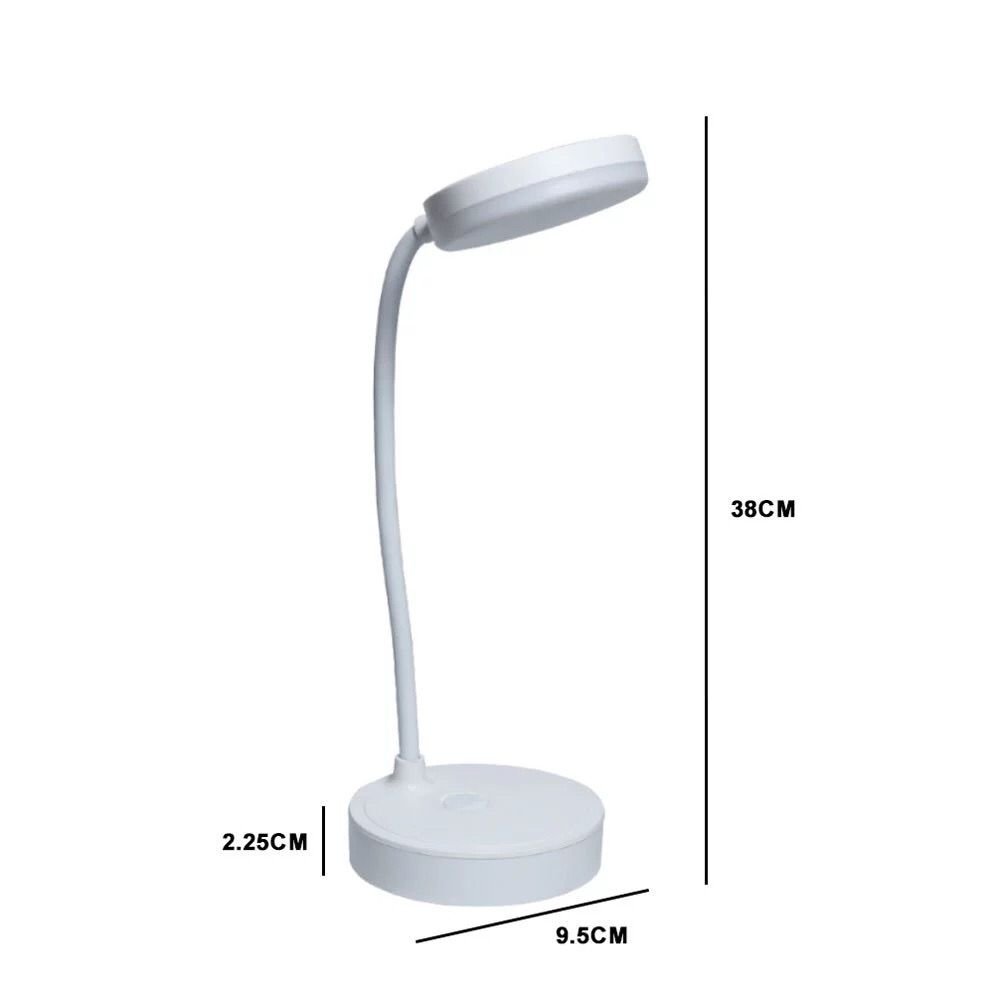 Luminária Abajur de Mesa LED Luz Recarregável Touch Haste Flexível Lâmpada De Estudo Sem Fio