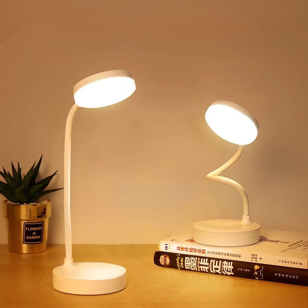 Luminária Abajur de Mesa LED Luz Recarregável Touch Haste Flexível Lâmpada De Estudo Sem Fio