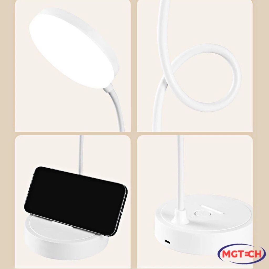 Luminária Abajur de Mesa LED Luz Recarregável Touch Haste Flexível Lâmpada De Estudo Sem Fio
