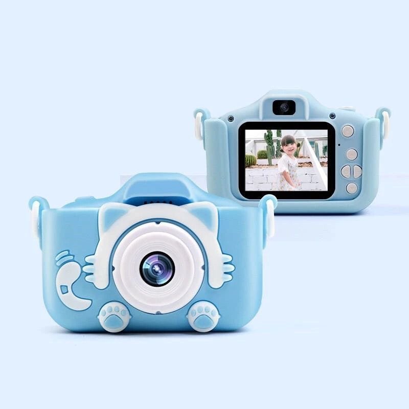 Mini Câmera Infantil Mini Recarregável Com Capa Video Jogos Fotos