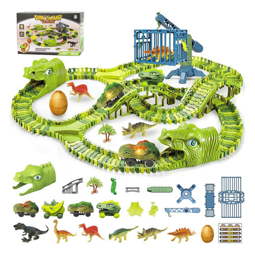 279pçs Pista Dinossauro Corrida Brinquedo Com Carro Eletrico