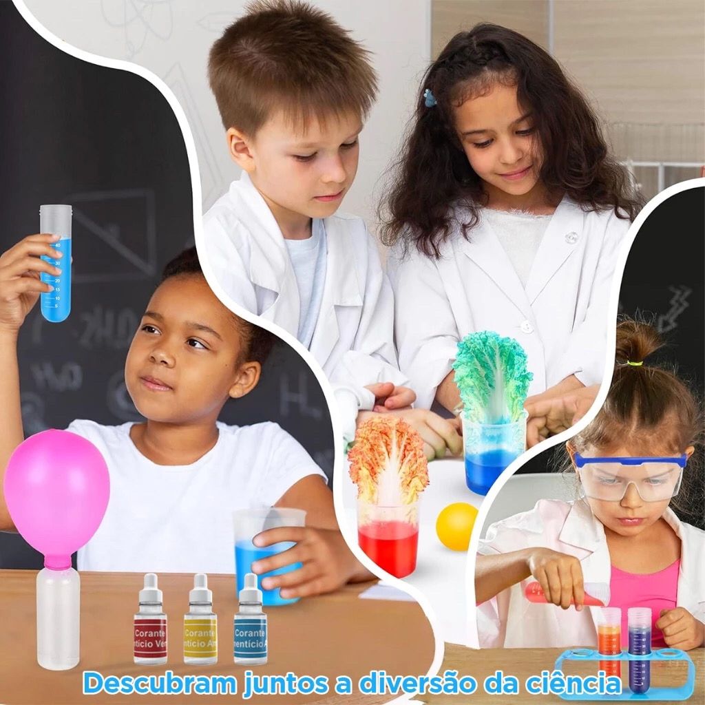 Conjunto de 135 Experimentos Científicos para Crianças 6 anos +
