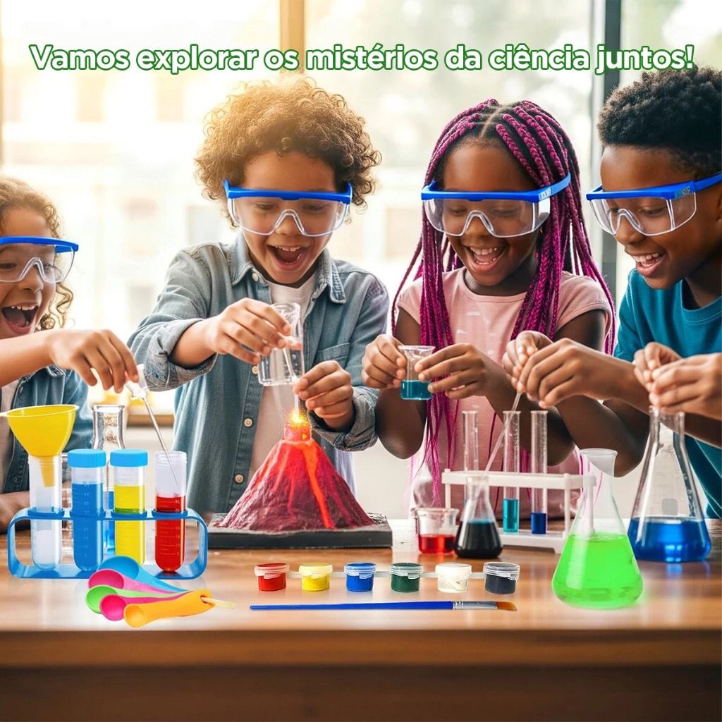 Conjunto de 135 Experimentos Científicos para Crianças 6 anos +