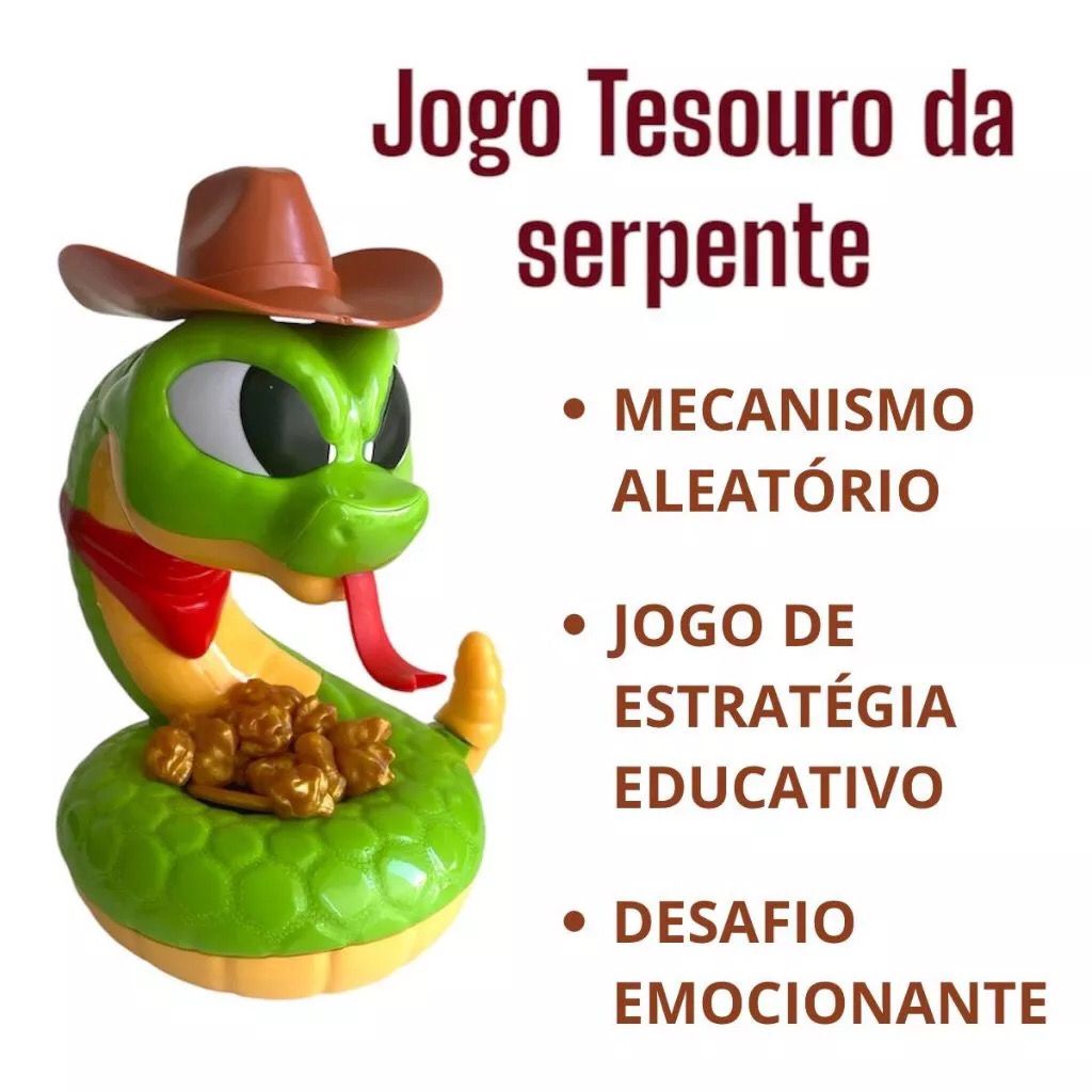 Brinquedo Tesouro Da Serpente Jogo Pegue O Ouro Cobra Ataca