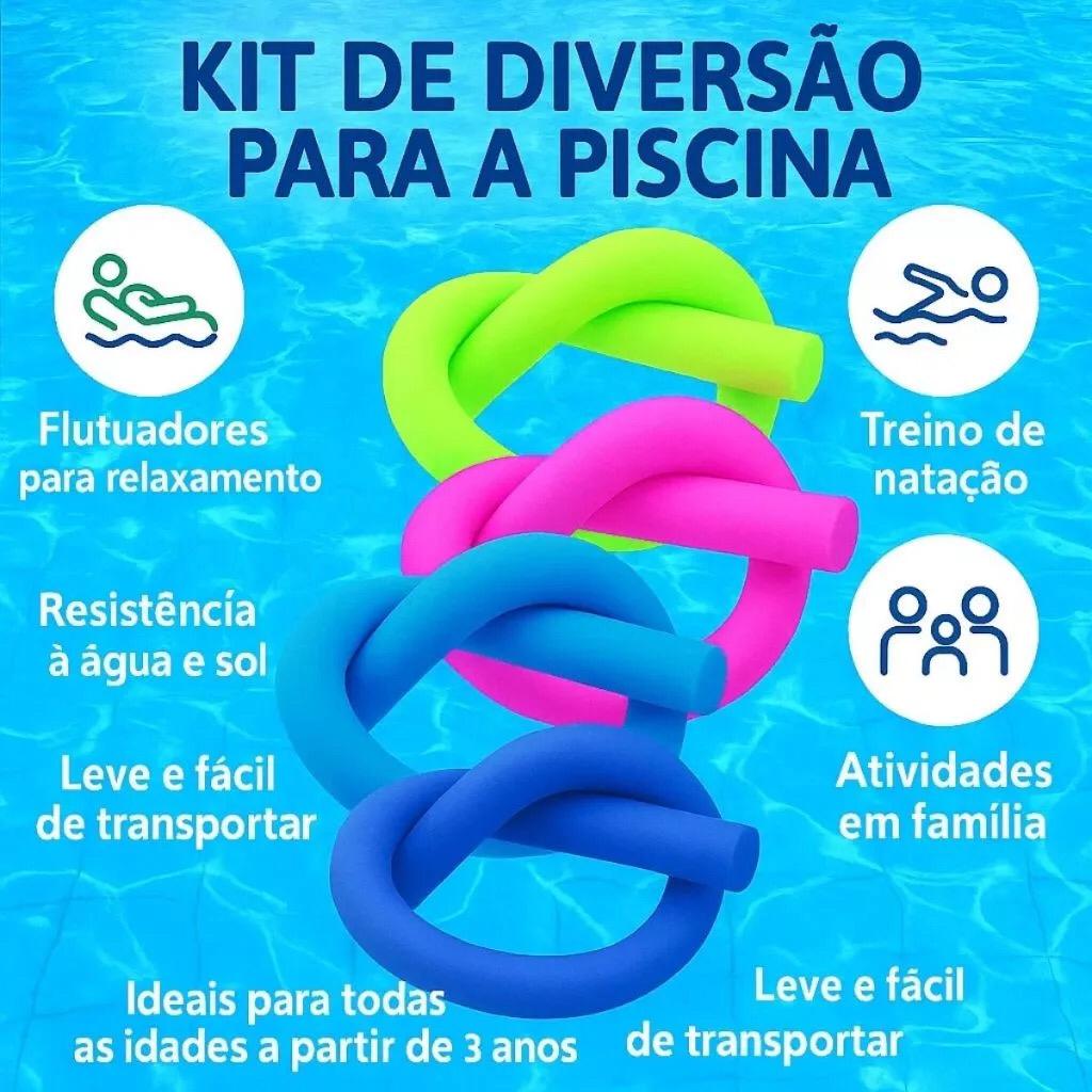 Kit 10 un Boia Espaguete Grande Macarrão Flutuador 1,20m Piscina Natação Cor Colorido Furado