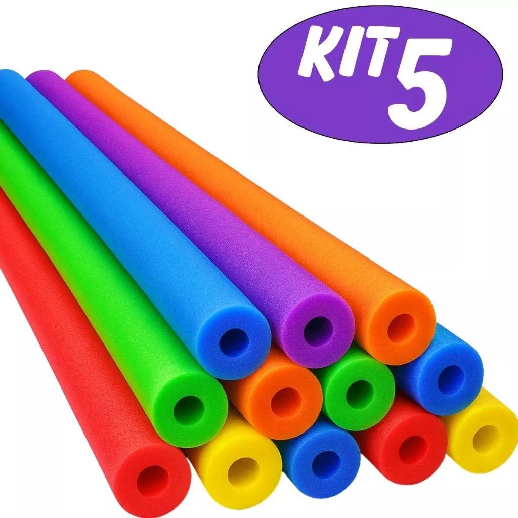 Kit 10 un Boia Espaguete Grande Macarrão Flutuador 1,20m Piscina Natação Cor Colorido Furado