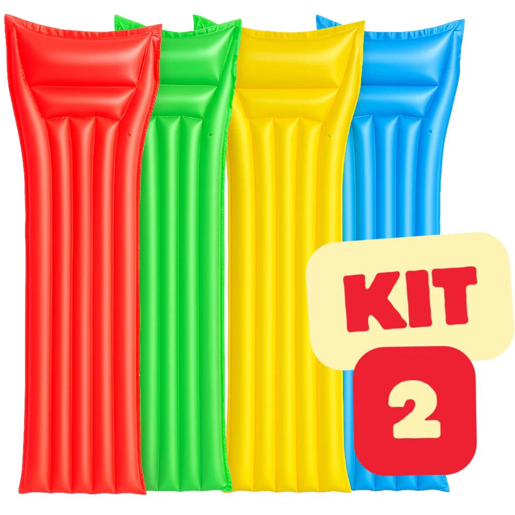 Kit 3 Boia Colchão Piscina Inflável Flutuante Bronzeador Liso Grande 1.83m Resistente Adulto Piscina Praia