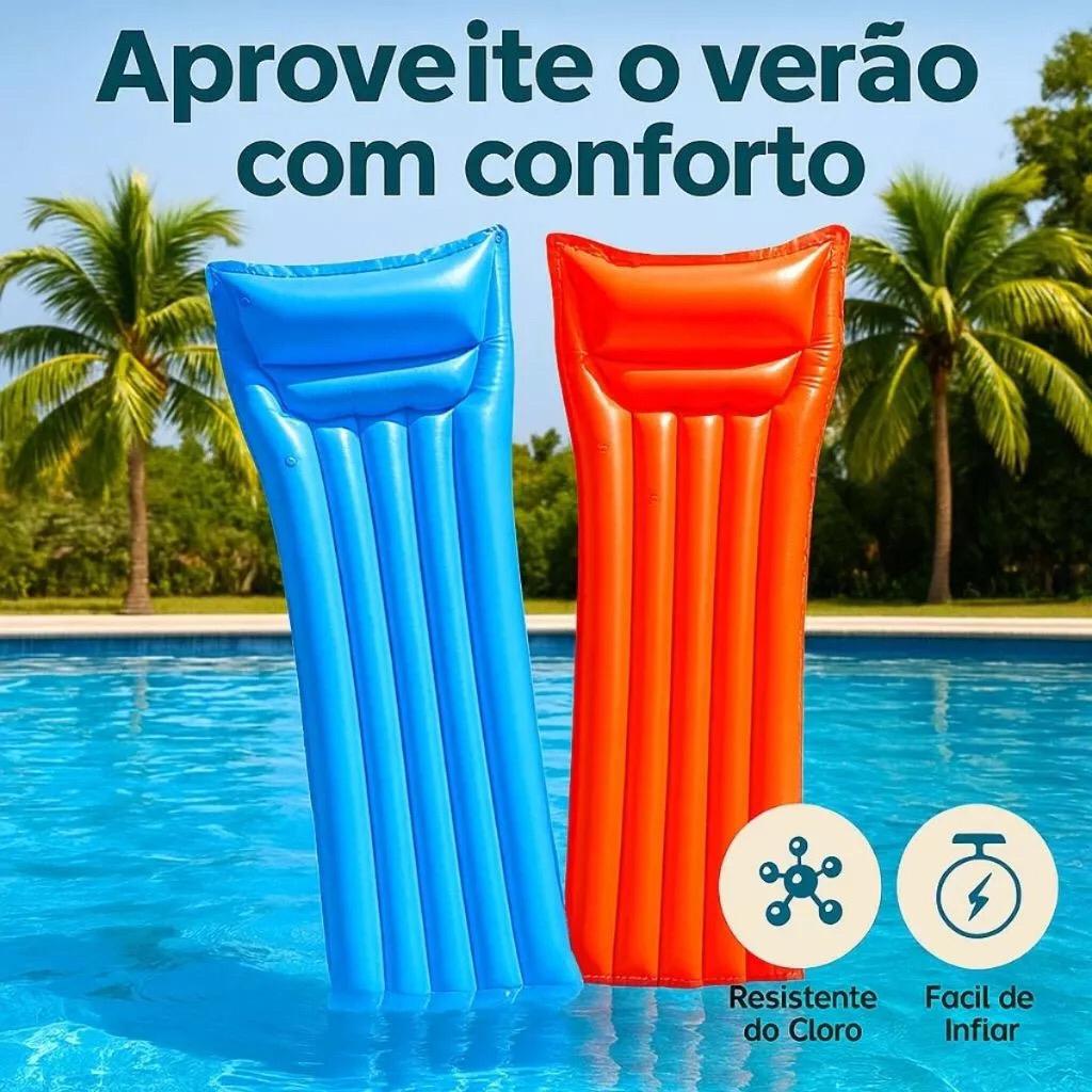 Kit 3 Boia Colchão Piscina Inflável Flutuante Bronzeador Liso Grande 1.83m Resistente Adulto Piscina Praia