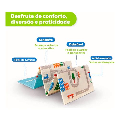 Tapete de Atividades Térmico Infantil Emborrachado Educativo Bebê Crianças Tatame Dobrável Estampas