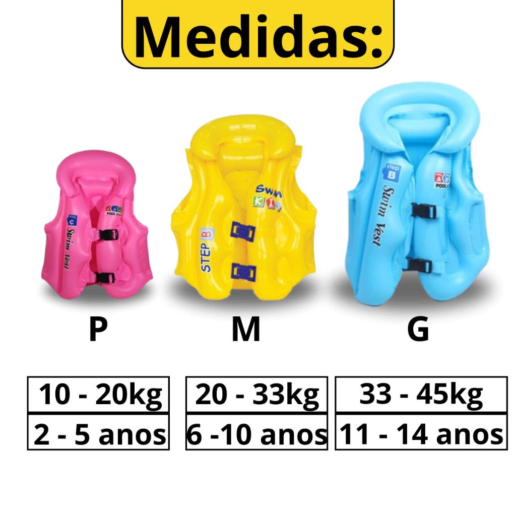 Boia Colete Inflável Infantil para Piscina