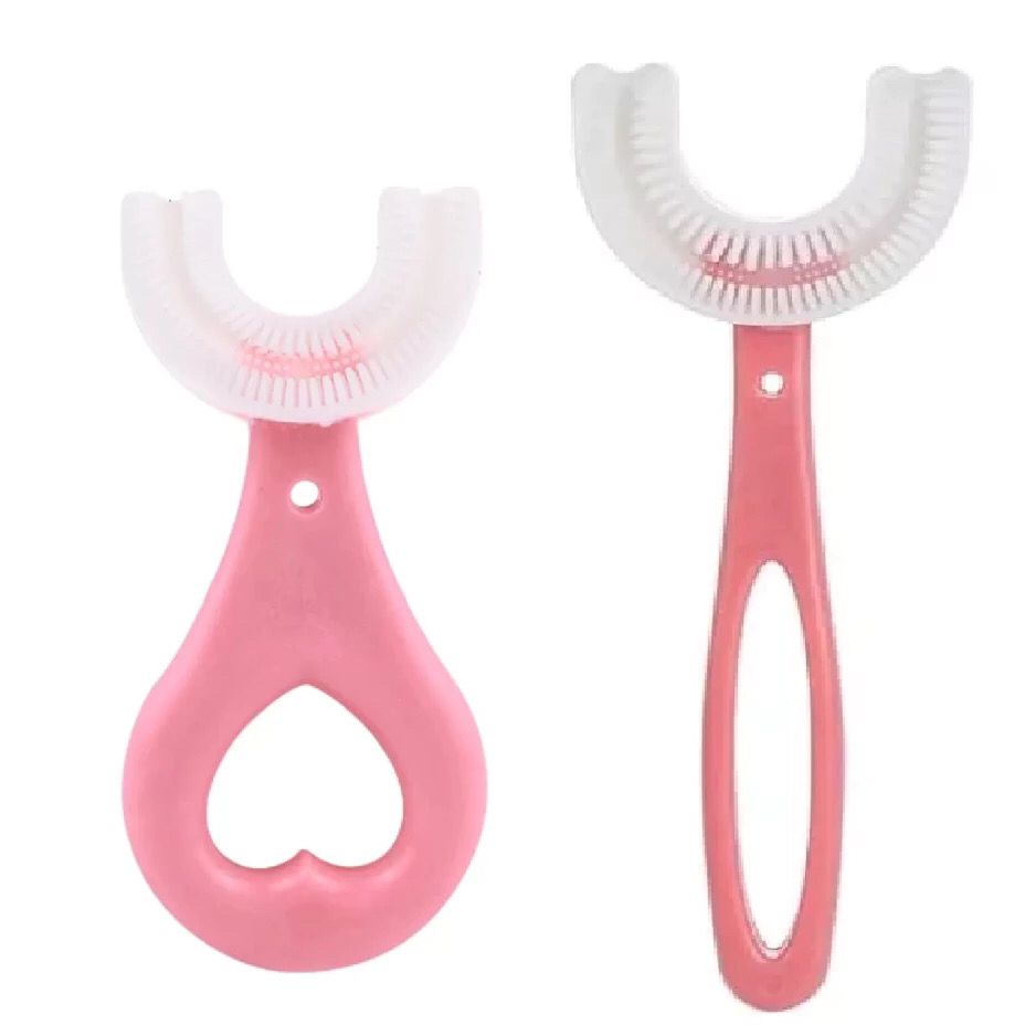 Escova De Dentes Infantil dental Em Forma De U 360 ° De Silicone Macio Para Crianças Limpeza Oral Dentária