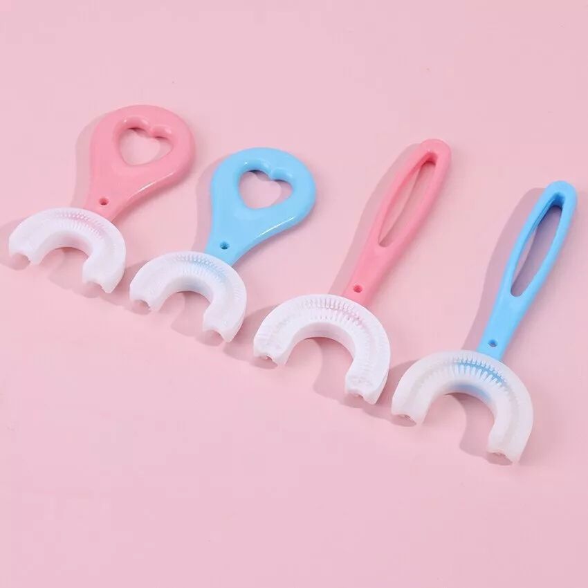 Escova De Dentes Infantil dental Em Forma De U 360 ° De Silicone Macio Para Crianças Limpeza Oral Dentária