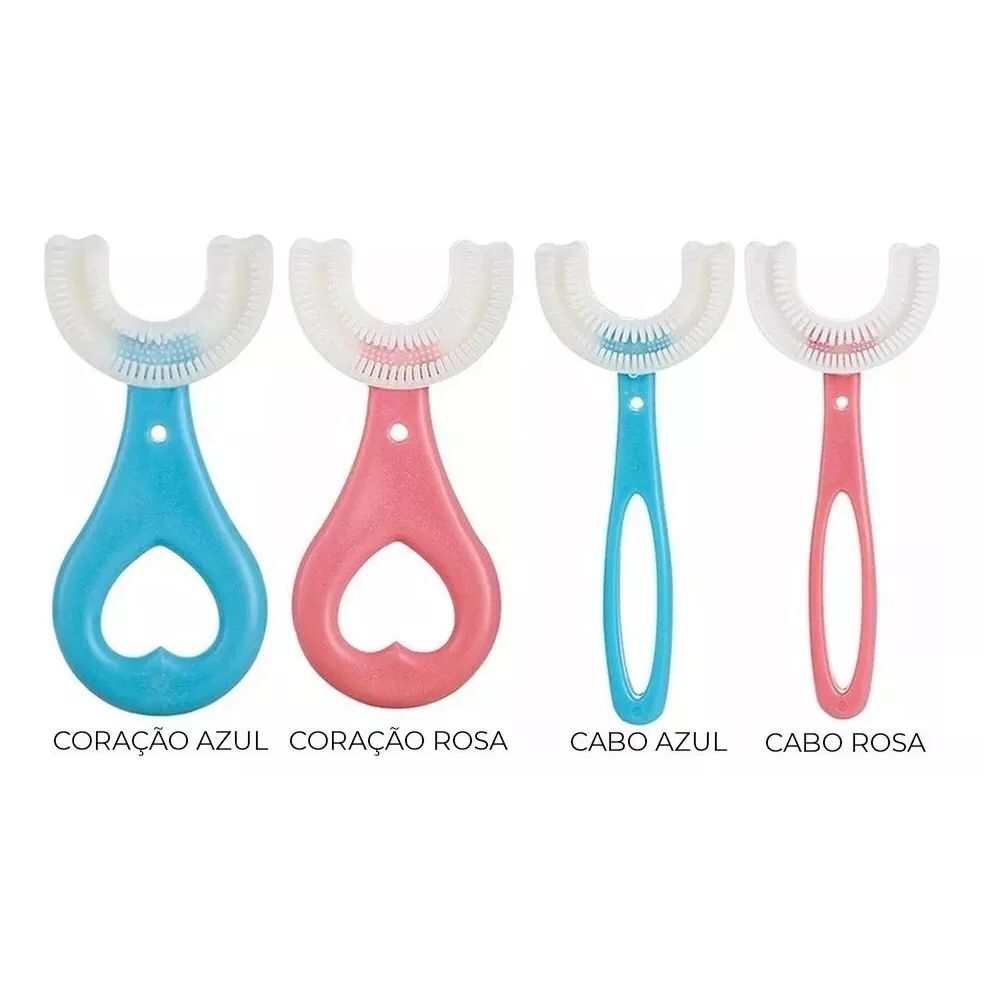 Escova De Dentes Infantil dental Em Forma De U 360 ° De Silicone Macio Para Crianças Limpeza Oral Dentária