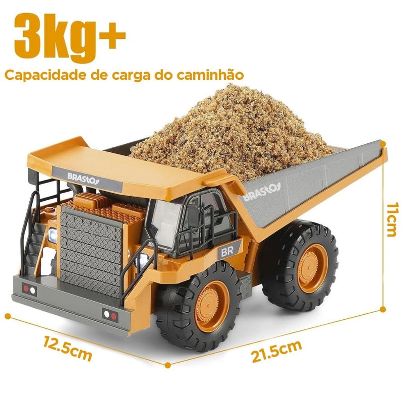 Brinquedos de veículo de engenharia de controle remoto Presente 6 anos + caminhão de descarga Picadeira