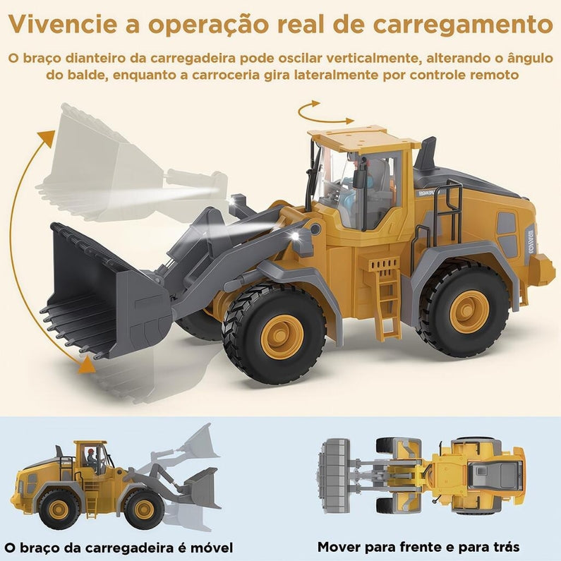 Brinquedos de veículo de engenharia de controle remoto Presente 6 anos + caminhão de descarga Picadeira