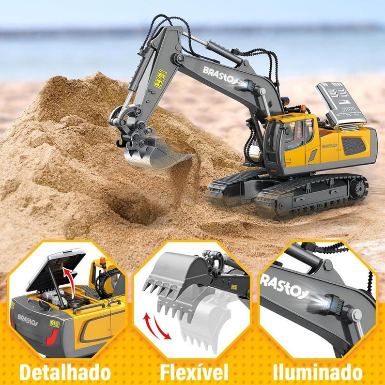 Brinquedos de veículo de engenharia de controle remoto Presente 6 anos + caminhão de descarga Picadeira