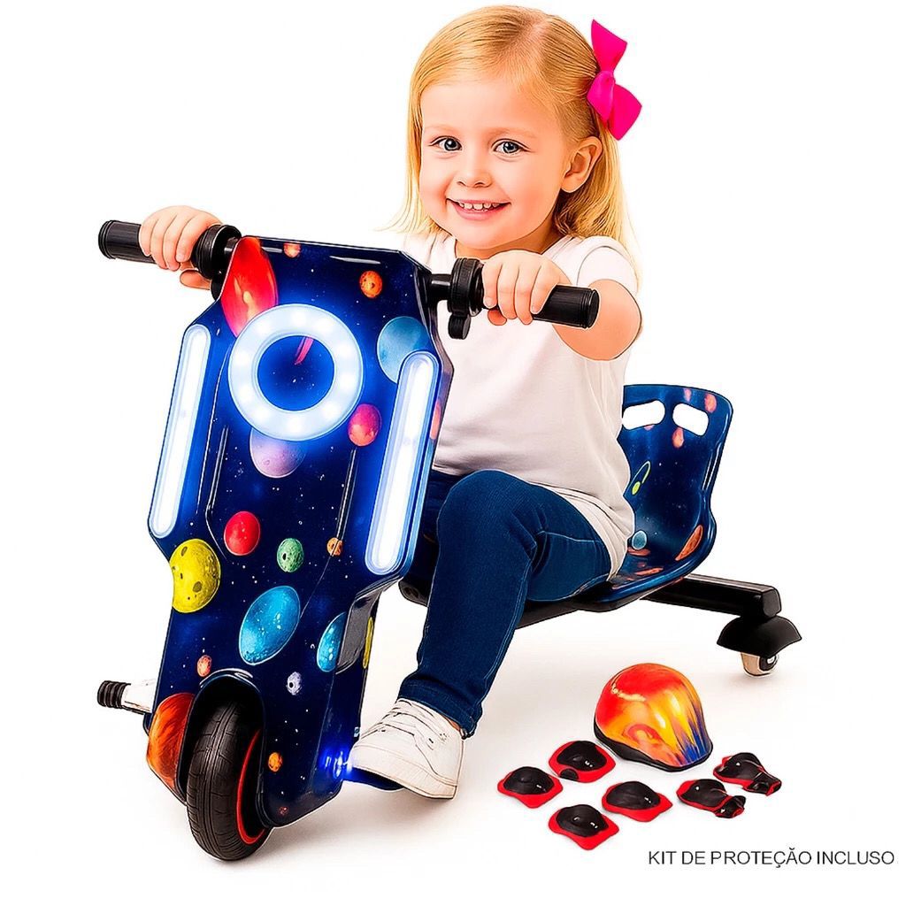 Triciclo Elétrico Drift Driftting Infantil Adultos em Ação 250w 350w + Kit Proteção