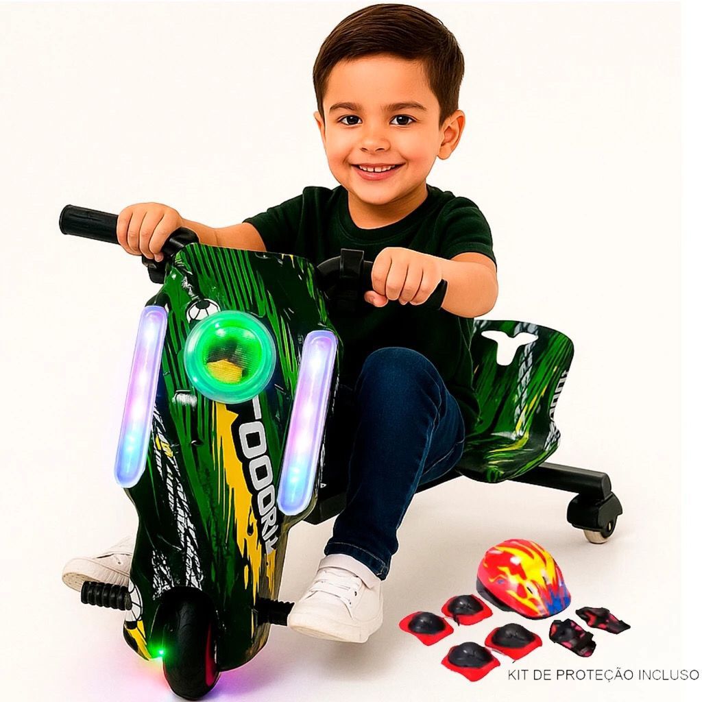 Triciclo Elétrico Drift Driftting Infantil Adultos em Ação 250w 350w + Kit Proteção