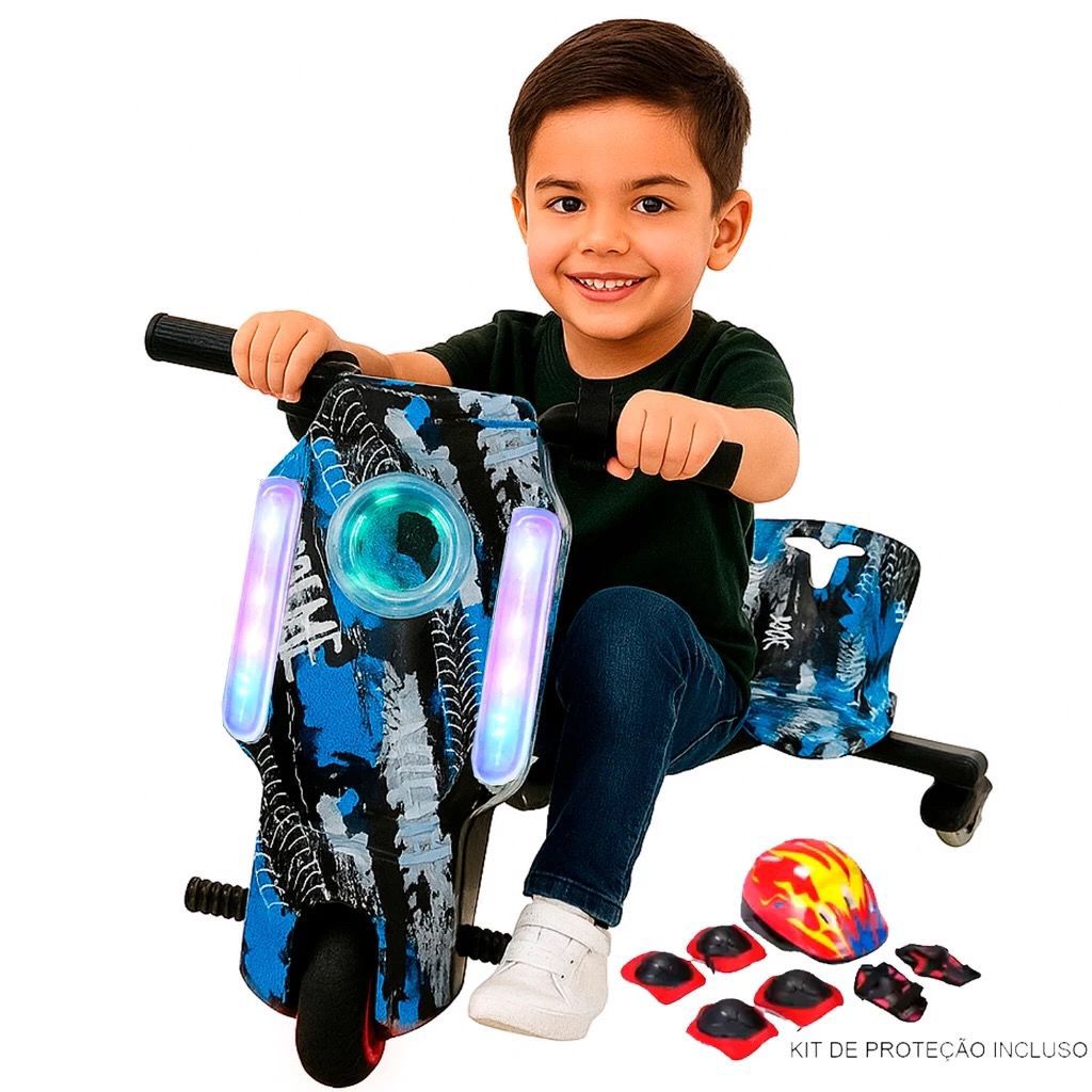 Triciclo Elétrico Drift Driftting Infantil Adultos em Ação 250w 350w + Kit Proteção
