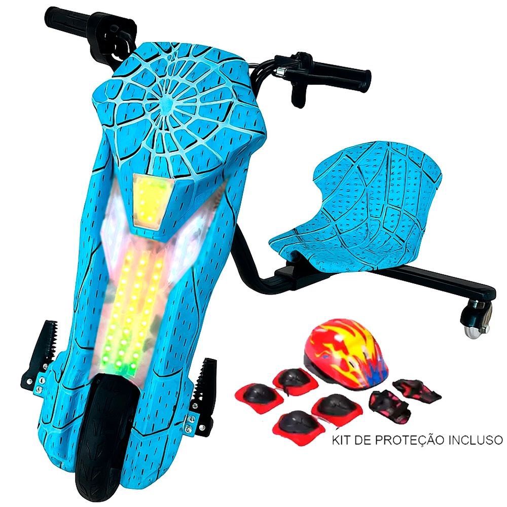 Triciclo Elétrico Drift Driftting Infantil Adultos em Ação 250w 350w + Kit Proteção