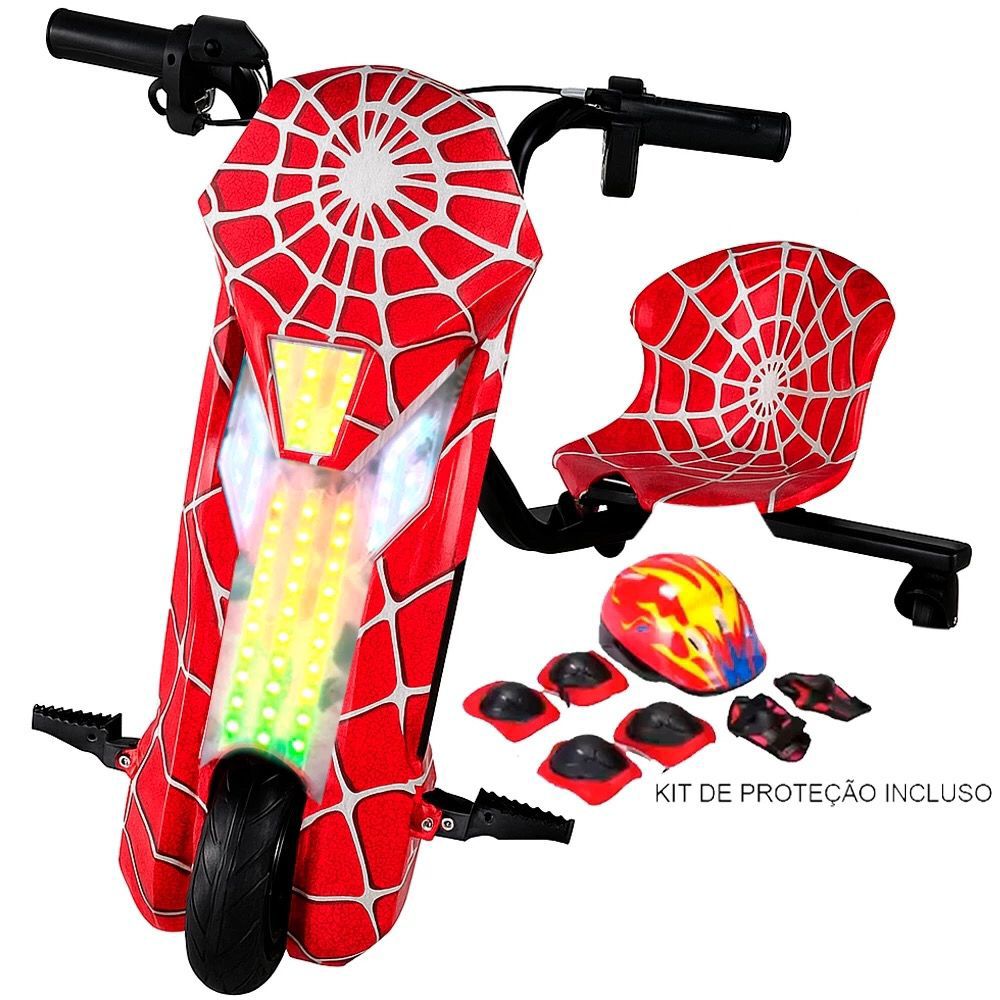Triciclo Elétrico Drift Driftting Infantil Adultos em Ação 250w 350w + Kit Proteção