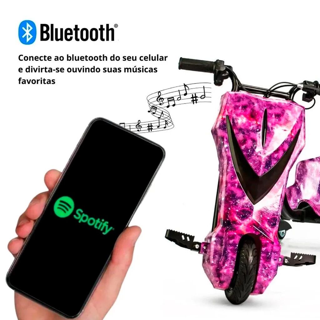 Triciclo Elétrico Drift Driftting Infantil Adultos em Ação 250w 350w + Kit Proteção