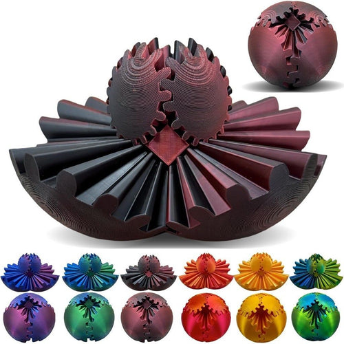 Bola De Engrenagem Impressa Em 3D Spin Ball Ou Cube Fidget Toy Gear Sphere Desk Para Estresse E Ansiedade Relaxante