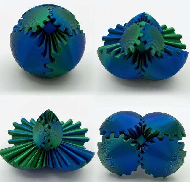 Bola De Engrenagem Impressa Em 3D Spin Ball Ou Cube Fidget Toy Gear Sphere Desk Para Estresse E Ansiedade Relaxante