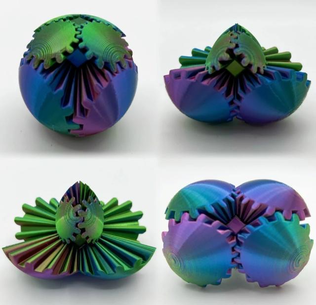 Bola De Engrenagem Impressa Em 3D Spin Ball Ou Cube Fidget Toy Gear Sphere Desk Para Estresse E Ansiedade Relaxante