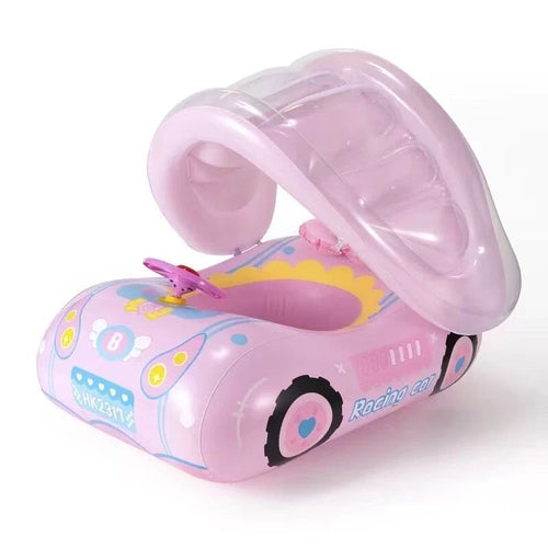 Boia Bote Com Cobertura e Assento Inflavel Para Piscina Bebe