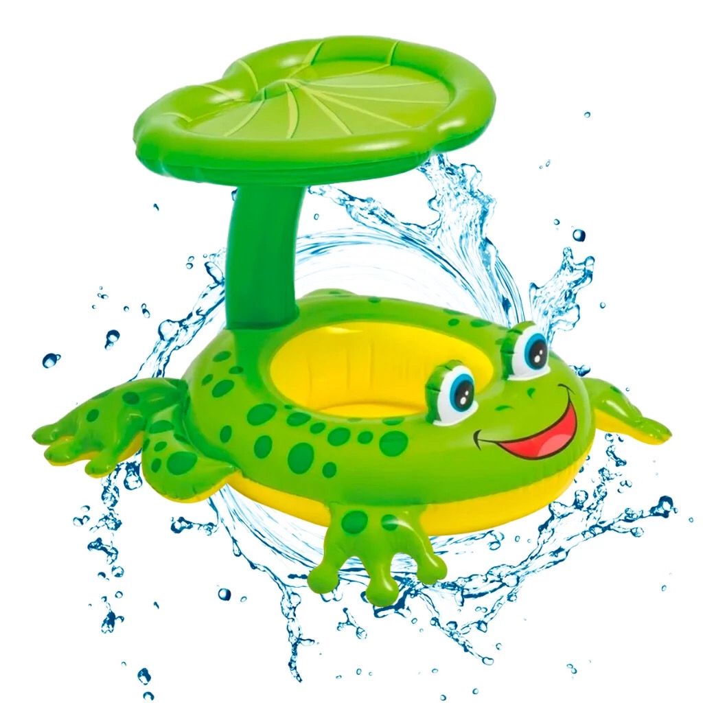 Boia Bote Com Cobertura e Assento Inflavel Para Piscina Bebe