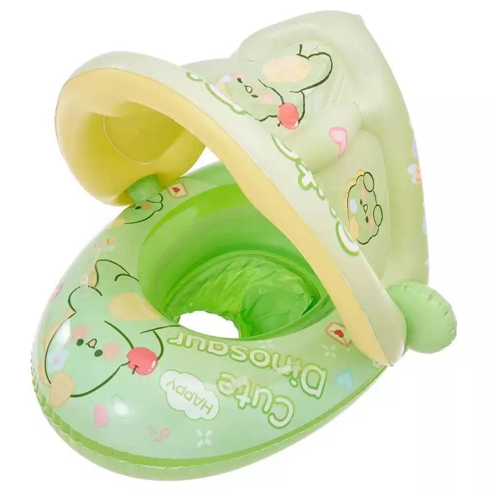 Boia Bote Com Cobertura e Assento Inflavel Para Piscina Bebe