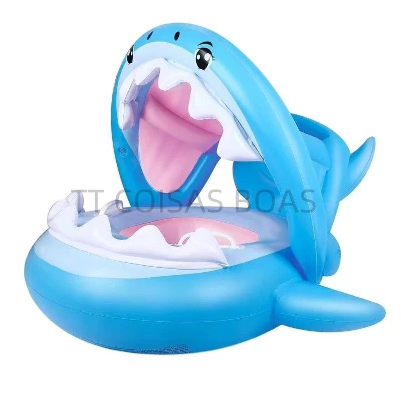 Boia Bote Com Cobertura e Assento Inflavel Para Piscina Bebe