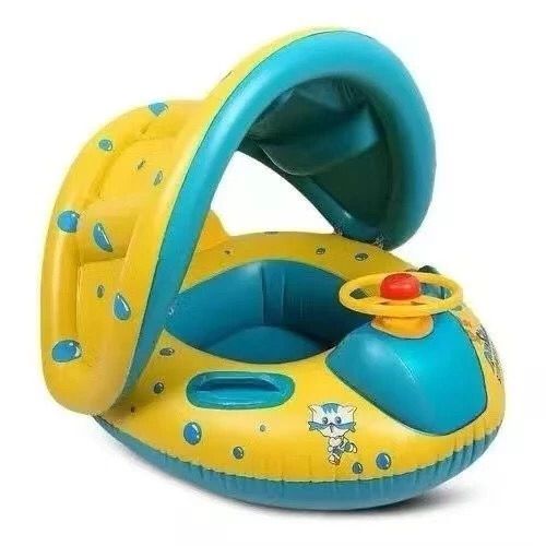 Boia Bote Com Cobertura e Assento Inflavel Para Piscina Bebe
