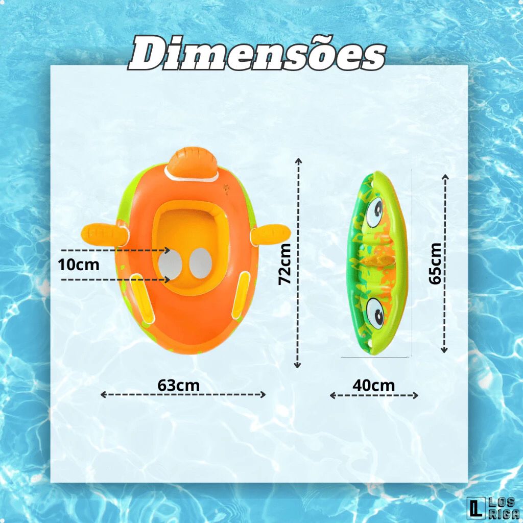 Boia Bote Com Cobertura e Assento Inflavel Para Piscina Bebe