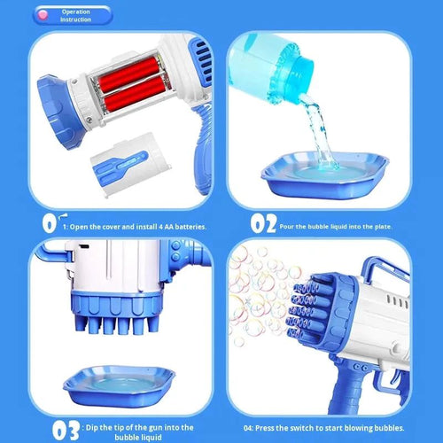 Bazuca Lança Bolhas Infantil – Máquina Automática De Bolhas De Sabão Diversão