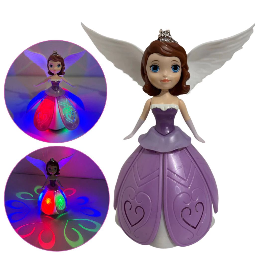 Princesa Dançarina Com Luz e Música Gira Brilha e Canta