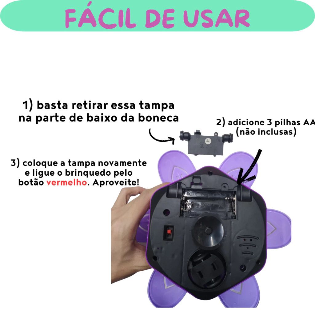 Princesa Dançarina Com Luz e Música Gira Brilha e Canta